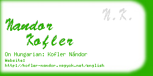 nandor kofler business card